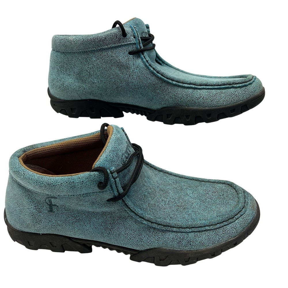 Ferrini Rogue Womens 10B Turquoise Leather Moc Toe Chukka Boots 63722-50